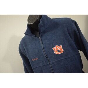 Columbia Auburn Tigers Fleece Jacket Blue Full Zip Long Sleeve Mens Size Medium